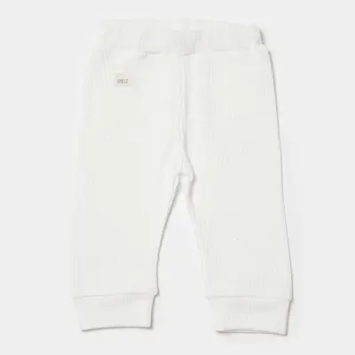 Bibaby Unisex Organik Pantolon Waffle Smile Ekru - 11