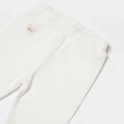 Bibaby Unisex Organik Pantolon Waffle Smile Ekru - 10