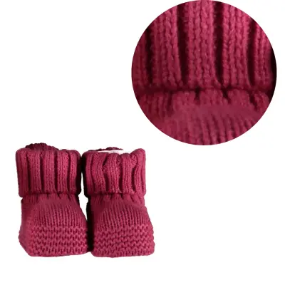 Bibaby Unisex Organik Patik Triko Colors Bordo - 4