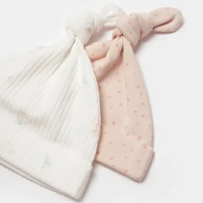 Bibaby Unisex Organik Şapka 2li Koala Jungle Pembe (1)