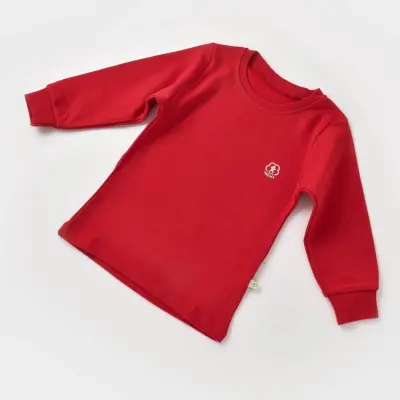 Bibaby Unisex Organik Sweatshirt A Little Basic Kırmızı - 24