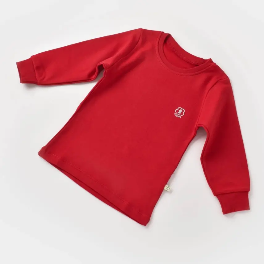 Bibaby Unisex Organik Sweatshirt A Little Basic Kırmızı - 24