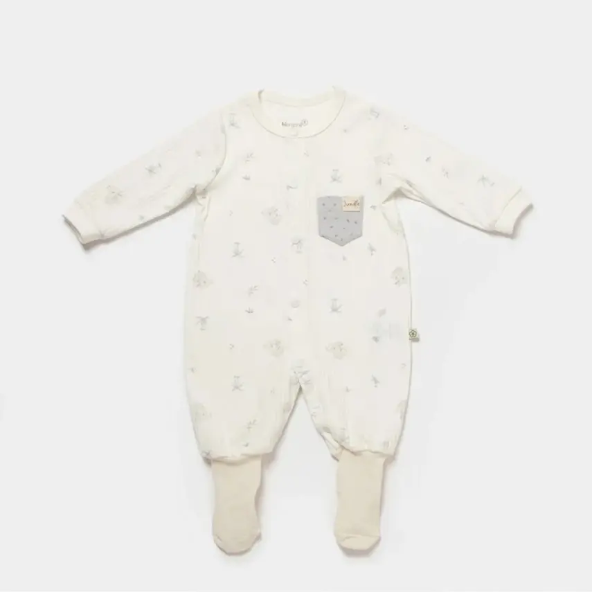 Bibaby Unisex Organik Tulum Patikli Koala Jungle Gri - 1