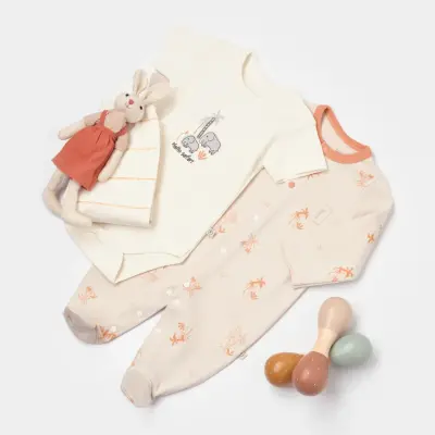Bibaby Unisex Organik Tulum Takımı Tüllü Hello Safari Ekru - Kiremit - 3