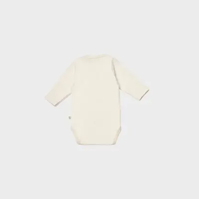 Bibaby Unisex Organik Uzun Kol Body Kruvaze Sweet Lady Açık Bej - 3