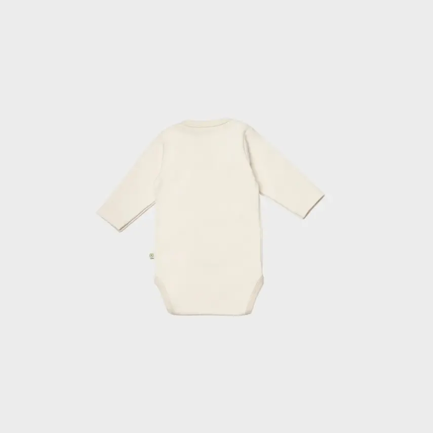 Bibaby Unisex Organik Uzun Kol Body Kruvaze Sweet Lady Açık Bej - 3
