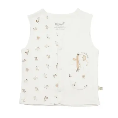 Bibaby Unisex Organik Yelek Sweet Friends Ekru