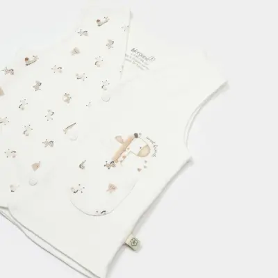Bibaby Unisex Organik Yelek Sweet Friends Ekru - 3