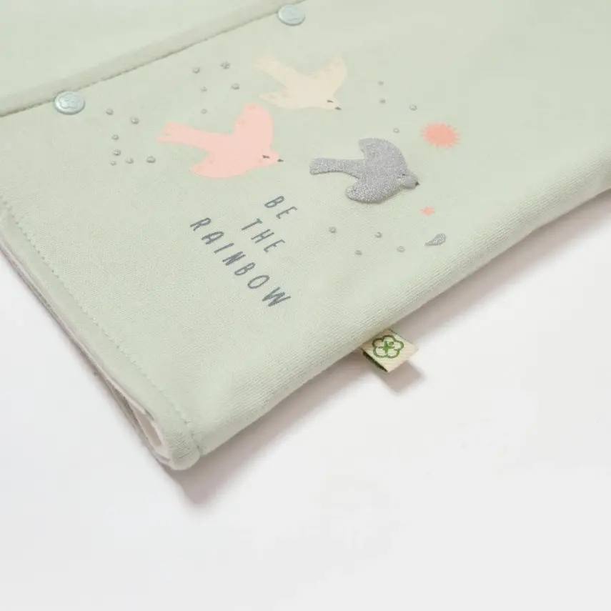 Bibaby Unisex Organik Yelek Tiny Birds Ekru - Yeşil - 8