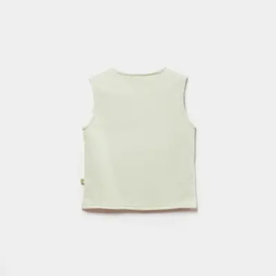 Bibaby Unisex Organik Yelek Tiny Birds Ekru - Yeşil - 6