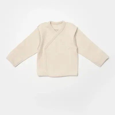 Bibaby Unisex Organik Zıbın Takımı 4lü Waffle Smile Prematüre Bej - 4