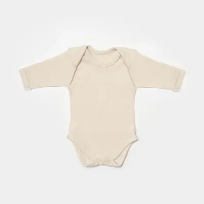 Bibaby Unisex Organik Zıbın Takımı 4lü Waffle Smile Prematüre Bej - 3