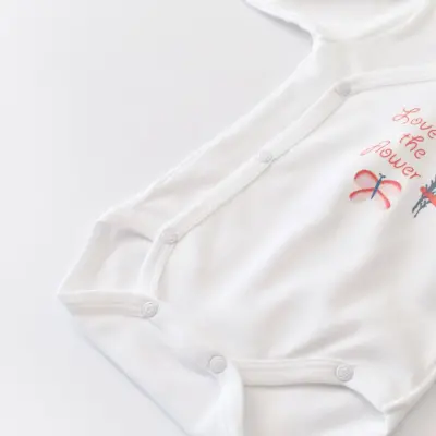 Bibaby Unisex Organik Zıbın Takımı Wild Flowers Coral - 7