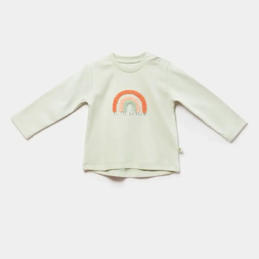 Bibaby Unisex Sweat Biorganik Tiny Birds Ekru Yeşil - 1