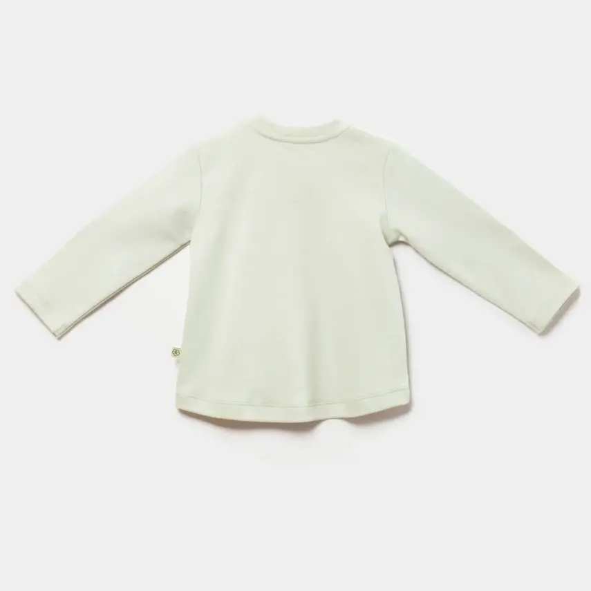 Bibaby Unisex Sweat Biorganik Tiny Birds Ekru Yeşil - 7