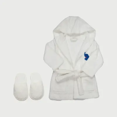 Bistyle Bebek Bornoz Luluco Sea And Elephant Ekru Unisex