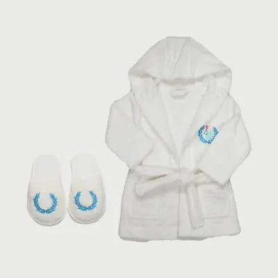 Bistyle Bebek Bornoz Luluco Stars And Elephant Ekru Unisex - 1