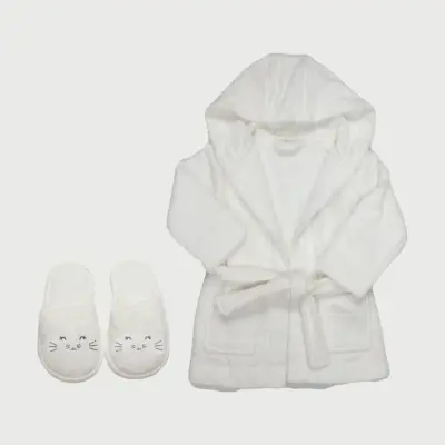 Bistyle Bebek Bornoz Luluco Sweet Rabbit Ekru Unisex