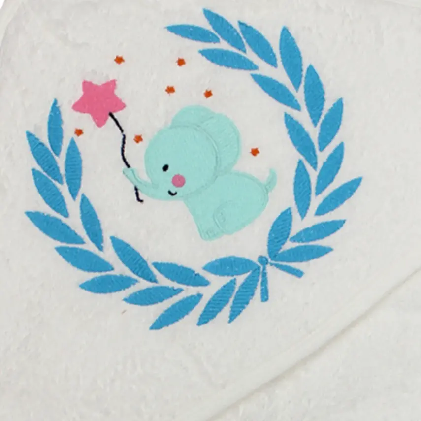 Bistyle Bebek Havlu Luluco Stars And Elephant 75x75cm Ekru Unisex - 2