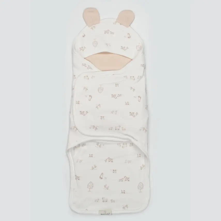 Bistyle Bel Destekli Kundak Curly Lamb Bej - Mavi - Ekru - 1