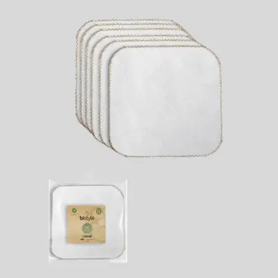 Bistyle Büyük Boy 6lı Bebek Havlu Mendil  Ekru - 1