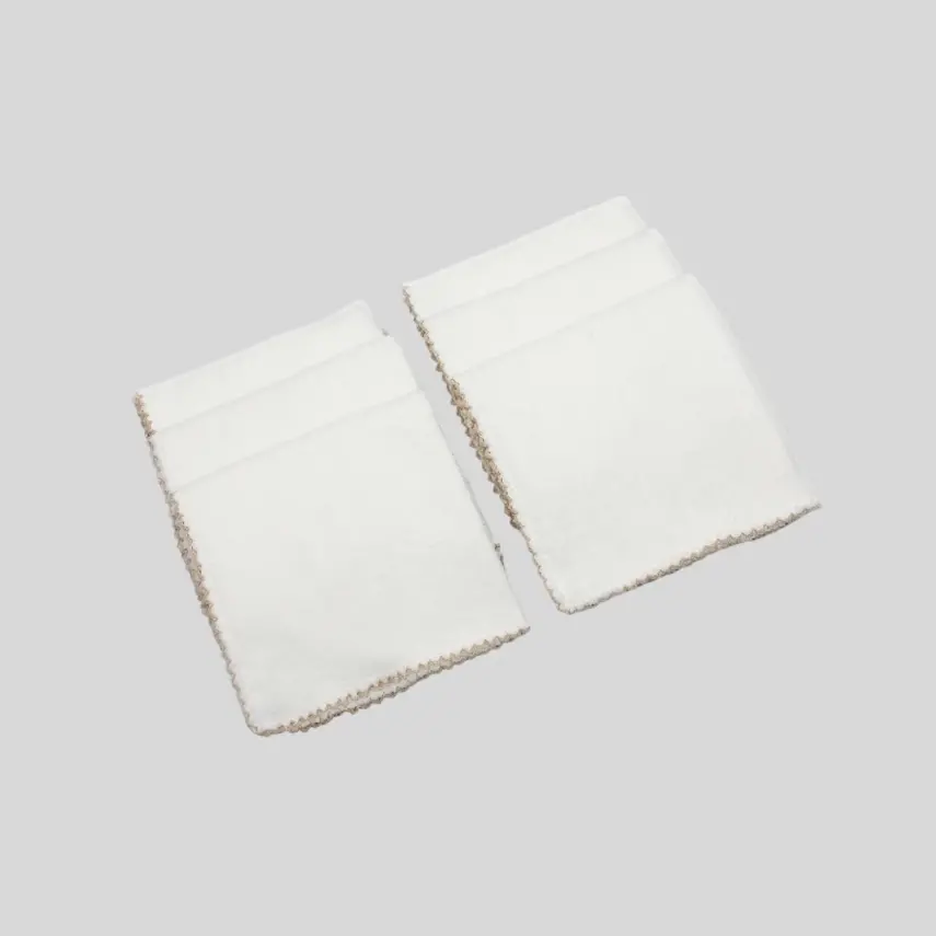 Bistyle Büyük Boy 6lı Bebek Havlu Mendil  Ekru - 3