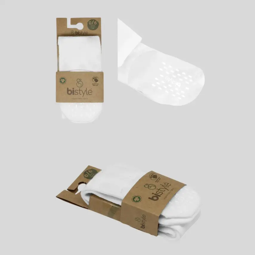 Bistyle Çorap Külotlu Kaymaz Penye Basic Beyaz - 10