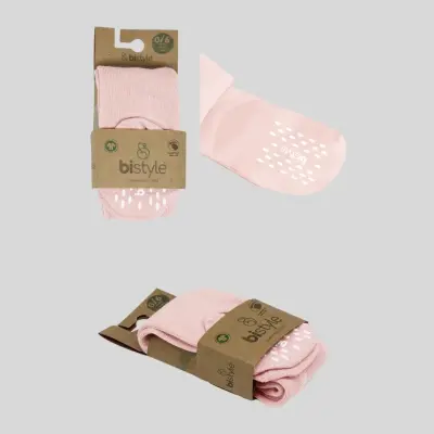 Bistyle Çorap Külotlu Kaymaz Penye Basic Pembe (1)