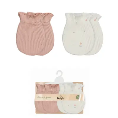 Bistyle Eldiven 2li Bloom White Ekru - Gül Kurusu