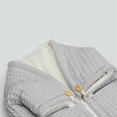 Bistyle Erkek Bebek Battaniye Pike Fermuarlı Natural Life Boy Gri - 2