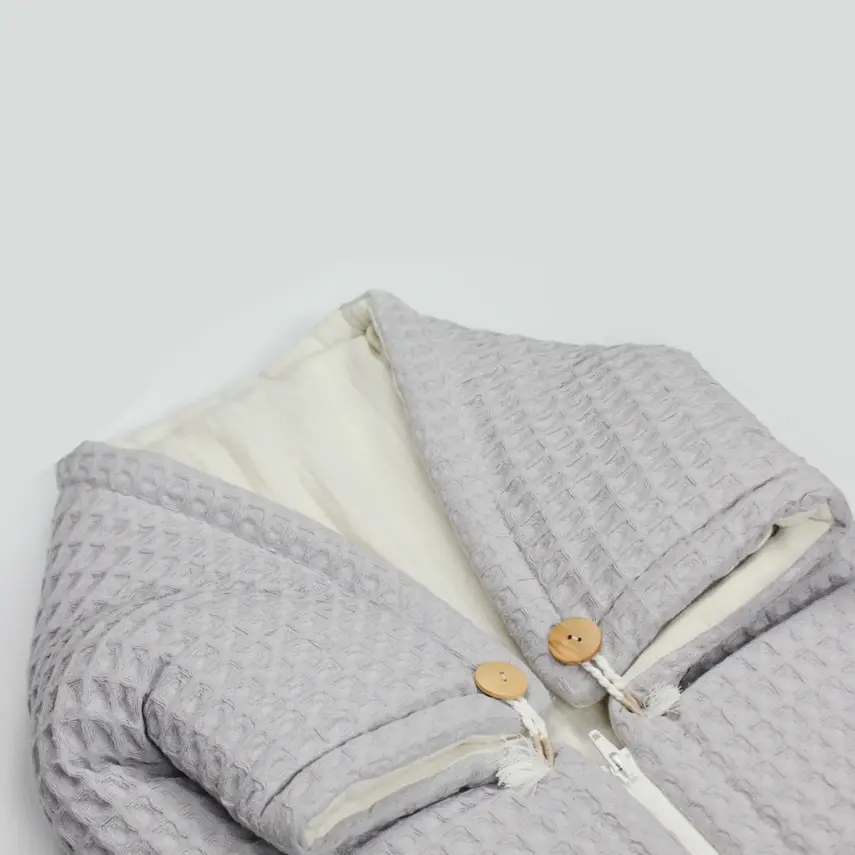 Bistyle Erkek Bebek Battaniye Pike Fermuarlı Natural Life Boy Gri - 2