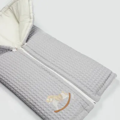 Bistyle Erkek Bebek Battaniye Pike Fermuarlı Natural Life Boy Gri - 6