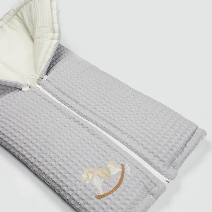 Bistyle Erkek Bebek Battaniye Pike Fermuarlı Natural Life Boy Gri - 6