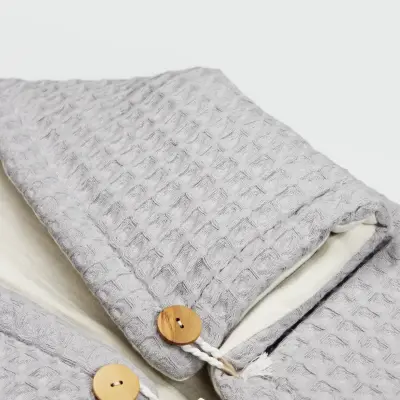 Bistyle Erkek Bebek Battaniye Pike Fermuarlı Natural Life Boy Gri - 3