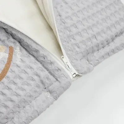 Bistyle Erkek Bebek Battaniye Pike Fermuarlı Natural Life Boy Gri - 5