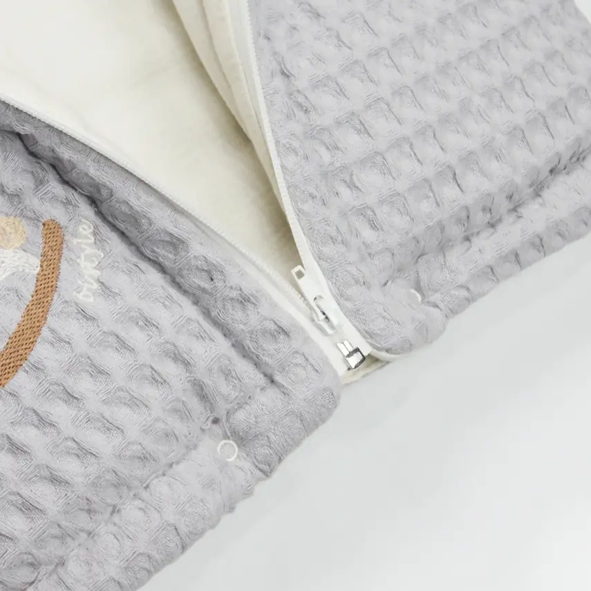 Bistyle Erkek Bebek Battaniye Pike Fermuarlı Natural Life Boy Gri - 5