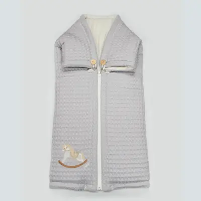 Bistyle Erkek Bebek Battaniye Pike Fermuarlı Natural Life Boy Gri 