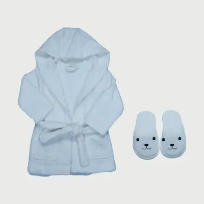 Bistyle Erkek Bebek Bornoz Luluco Bear Mavi