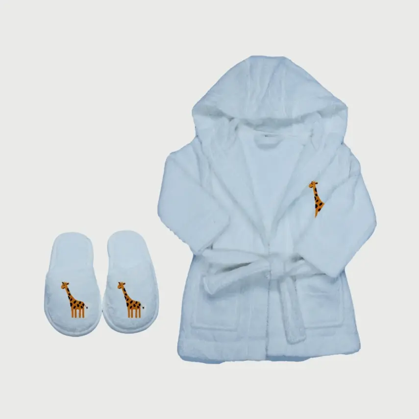 Bistyle Erkek Bebek Bornoz Luluco Graffe And Fox Mavi - 1