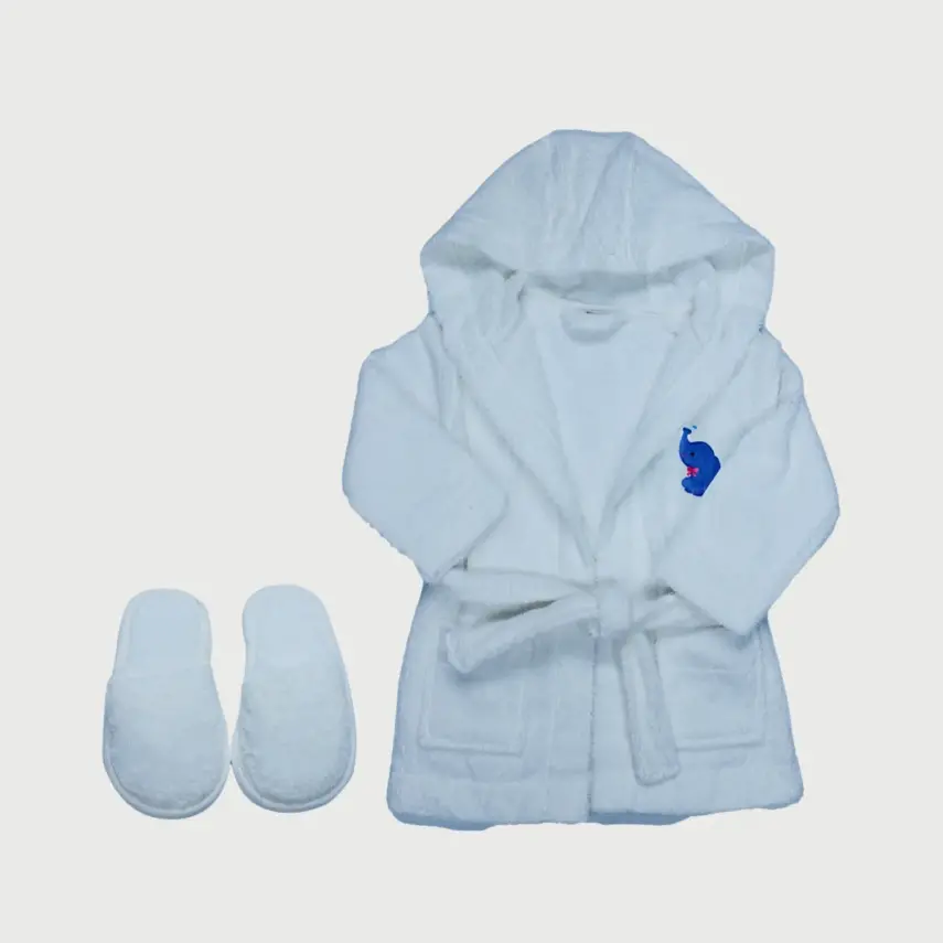 Bistyle Erkek Bebek Bornoz Luluco Sea And Elephant Mavi - 1