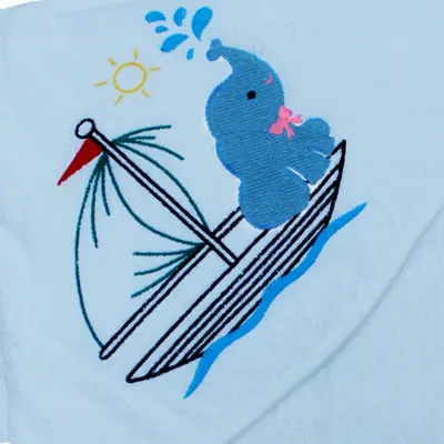 Bistyle Erkek Bebek Havlu Luluco Sea And Elephant 75x75cm Mavi (1)