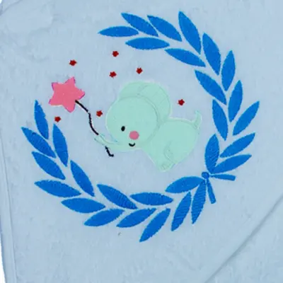 Bistyle Erkek Bebek Havlu Luluco Stars And Elephant 75x75cm Mavi (1)