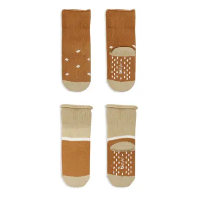 Bistyle Erkek Çorap Soket Havlu 2li Kaymaz Point Boy Hardal (1)