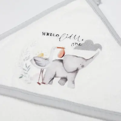 Bistyle Erkek Havlu Hello Little One Ekru - Gri (1)