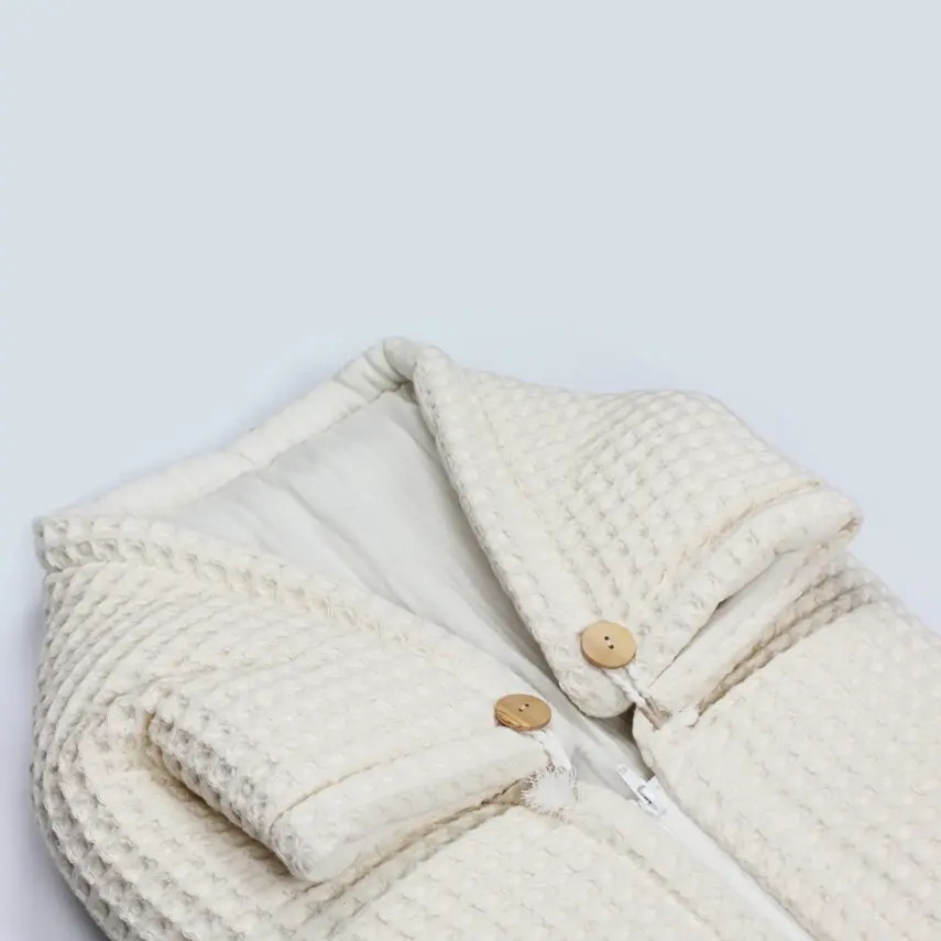 Bistyle Kız Bebek Battaniye Pike Fermuarlı Natural Life Girl Ekru - 4