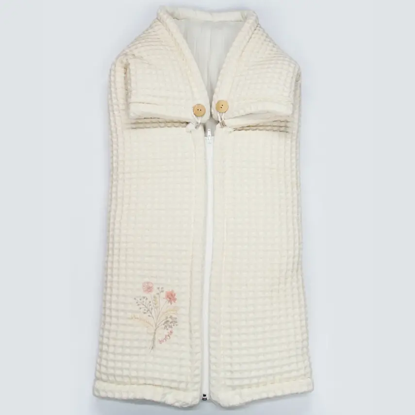 Bistyle Kız Bebek Battaniye Pike Fermuarlı Natural Life Girl Ekru - 1
