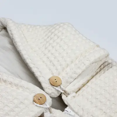 Bistyle Kız Bebek Battaniye Pike Fermuarlı Natural Life Girl Ekru - 2