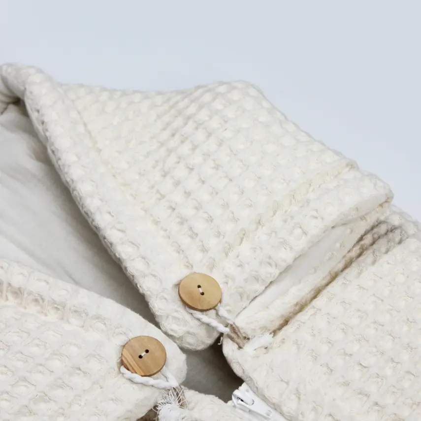 Bistyle Kız Bebek Battaniye Pike Fermuarlı Natural Life Girl Ekru - 2