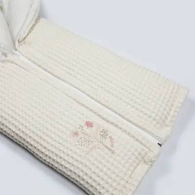 Bistyle Kız Bebek Battaniye Pike Fermuarlı Natural Life Girl Ekru - 9