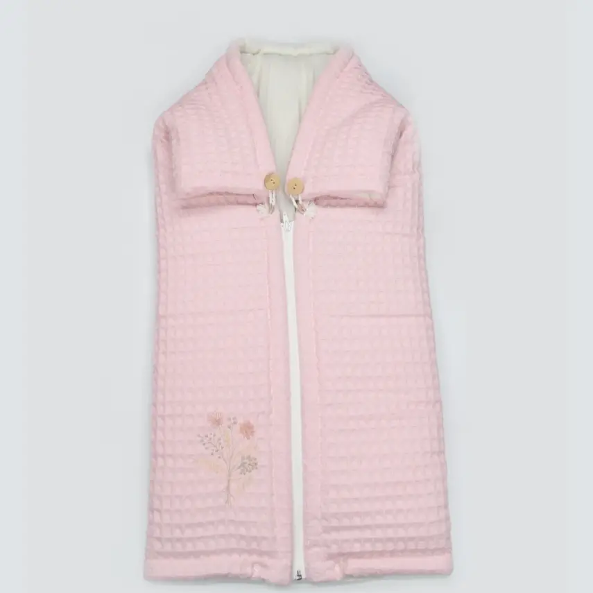 Bistyle Kız Bebek Battaniye Pike Fermuarlı Natural Life Girl Pembe - 1